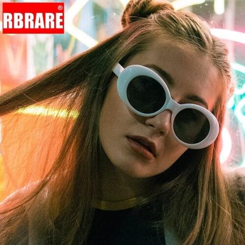 RBRARE Oval Sunglasses Women Goggles Vintage Round Thick Border Frame Glasses Classic Male Colorful Candy Color Pink Sun Glasses