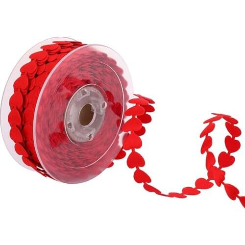 Embossed Love Polyester Ribbon Handmade DIY Wedding Dress Decoration Ribbon Peach Heart Christmas Decorative Rope