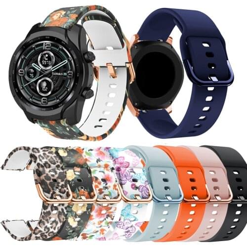 Silicone Strap For Ticwatch Pro 3 GPS Silicone Band For Ticwatch Pro 2020/GTX/E2/S2 Mens Strap Replacement Sport Bracelet Correa