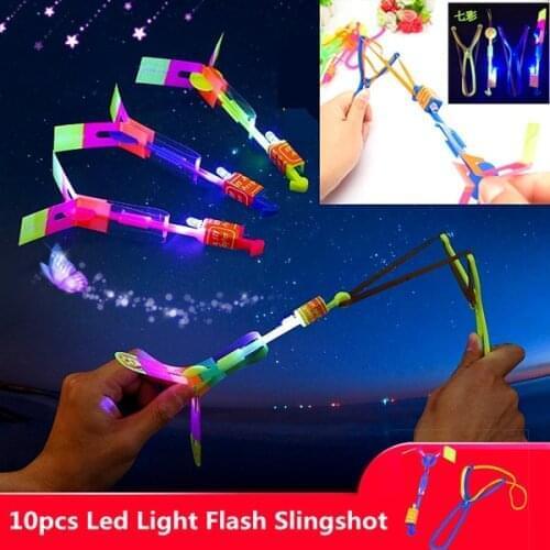 LED slingshot rocket kids outdoor playground flash toy party light props childrens party gifts Luminous ejection flying saucer