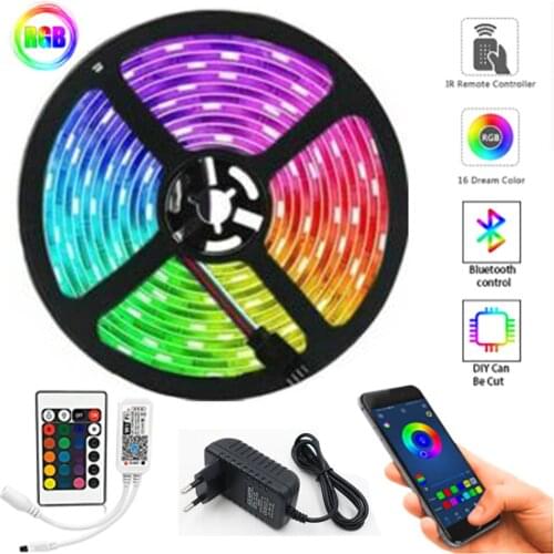 LED Light Strips Bluetooth WIFI Controller Flexible RGB 5050 Decoration BackLight Lamp Night light Luminous String For Bedroom