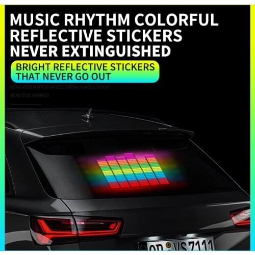 Music rhythm Car Reflecting Strips Warning Strip Reflective Stickers Reflectante Reflector Sticker Car Exterior Accessories