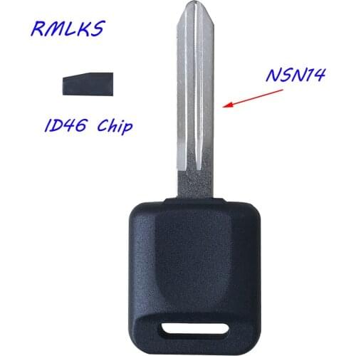 RMLKS Transponder Chip Key Uncut For Nissan Maxima With ID46 Chip PCF7936 4D60 80Chip NSN14 Blade