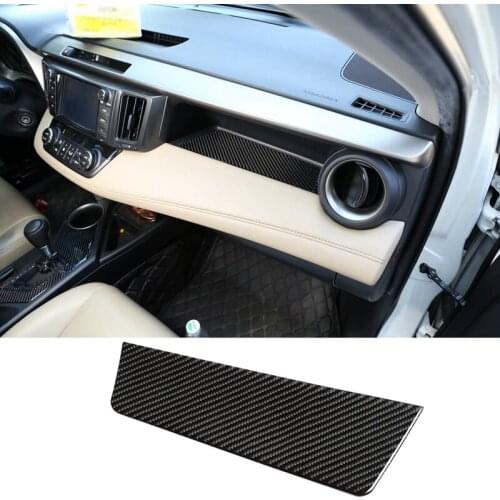 Carbon Fiber ABS Co-Pilot Storage Box Panel Cover Trim for Toyota RAV4 2015-2019 Interior Accessories