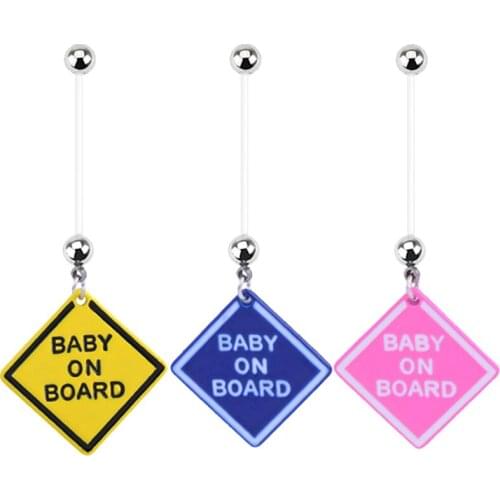 1PC Hot Sale Baby On Board Body Jewelry Piercing Pregnant Flexible Navel Belly Button Rings Percing Piercing Belly Ring Nombril