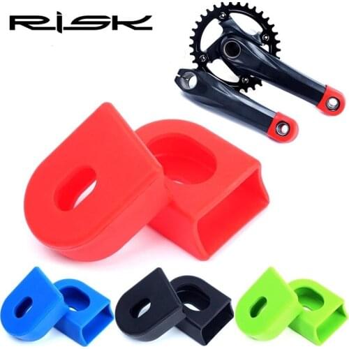 RISK 2pcs/set Mountain Road Bike Bicycle Crank Arm Protector Boots Crankset Caps Silicone Dust Cover Protection Sleeve