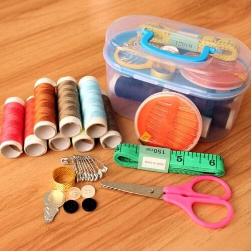 1 Set Sewing Kit Storage Box for Needlework Storage and Home Decorations, Needles Sewing Thread Pins Thimble for DIY Apparel