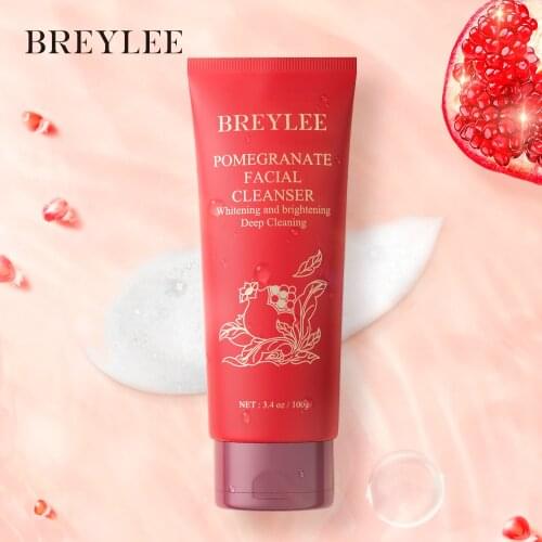 BREYLEE Face Care Pomegranate Facial Cleanser Gentle Cleansing Whitening Deeply To Remove Oil And Control Oil To Improve Skin