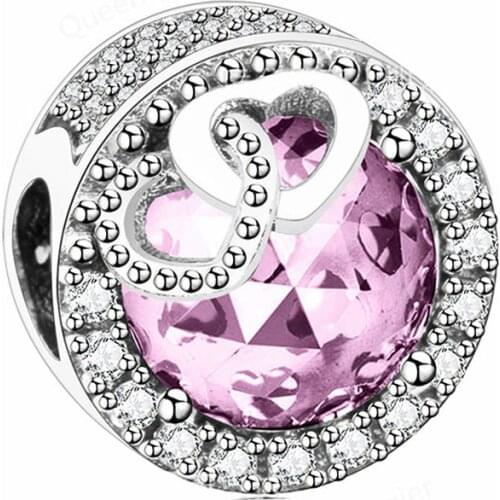 925 Sterling Silver Crystal European Charms Bead Fit Original Bracelets Chain DIY Pendant Charm Beads Girl Women Jewelry Making