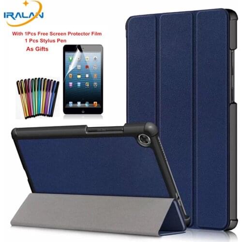 Ultra Slim 3-Folding Magnetic Case For Lenovo Tab M8 TB-8505F TB-8505X 8.0 inch Tablet Cover For Lenovo Tab M8 case+Film+Stylus