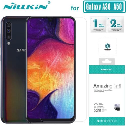 For samsung Galaxy A30 A50 A20 A20e A40 A60 A70 A80 A90 Tempered Glass Nillkin 9H+ Pro 2.5D Screen Protector for a30 a50 Glass