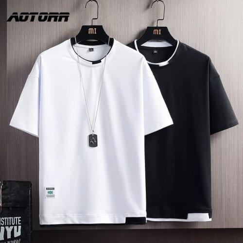 Summer Men T-shirt O-neck Short-Sleeved Fashion Tshirts Mens Simple Solid Color Tops Male Casual Hip Hop Breathable Streetwear