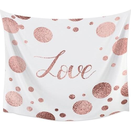 Pink Love Valentine Wall Tapestry Home Decoration Wall Hanging for Bedroom Living Room