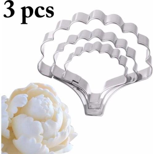 3pcs Cookie Mold Biscuit Fondant Pastry Cutter Shell Shape Cake Decorating Accessories DIY Baking Tools Cocina Gadgets