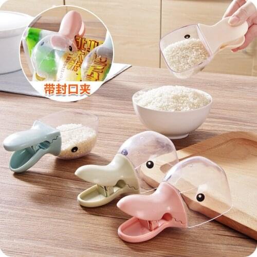 Creative Duck Head Modeling Multi-Purpose Plastic Rice Shovel Sealing Clip Household Bailer Bailer Cute Bottle Nipple SmallSpoon