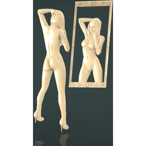 3D model relief in STL file format for cnc router carving and engraving artcam aspire sexy women