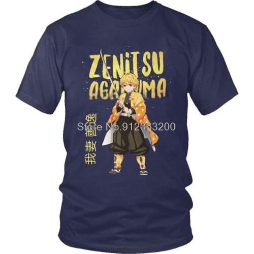 Tvoe Mens Demon Slayer Kimetsu No Yaiba T-Shirt Funny Zenitsu Agatsuma Tshirt Short Sleeve Hip Hop T Shirt Cotton Tee Gift Idea