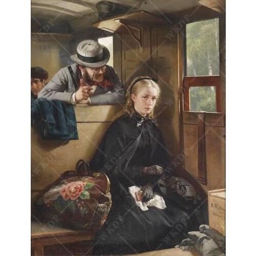 40x50cm Oil Painting Paint By Numbers Travelling Hitch Up On Canvas DIY Acrylic Painting Wall Art Picture Home Decor