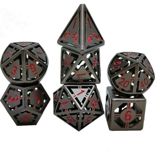 Metal hollow dice sets are used in Dungeons & Dragons board games