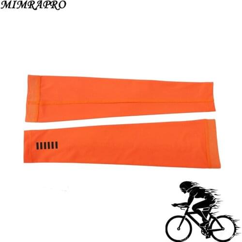 NEW 2020！Arm Warmers Orange Lycra Breathable UV Protection Cycling Fitness Basketball Elbow Pad Sport Cycling Outdoor Arm Warmer
