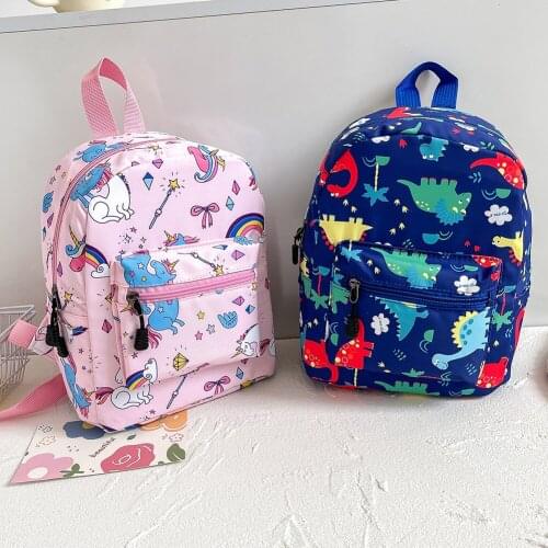 2021 New Kids Backpack Canvas Cartoon Printing School Bag for Girls Children Small Female Bag Portable Travel Feminine Knapacks