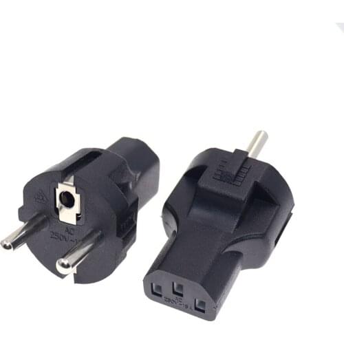NEW EU TO IEC320 C13 Power adapter,EU male to IEC320 C13 female AC plug,EU(4.8MM) 2 pin to PDU/UPS conversion plug,10A 250V