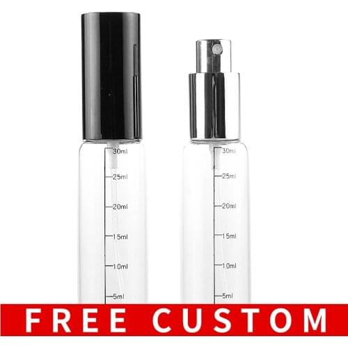 Wholesale 100 Pieces/Lot 30ML Portable Scale Glass Perfume Bottle With Aluminum Atomizer Empty Cosmetic Case For Traveler