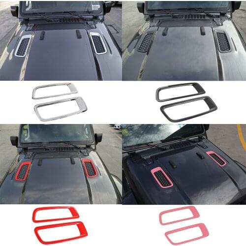 Fit for Jeep Wrangler JL Gladiator JT 2018-2021 ABS Front Engine Hood Air Vent Outlet Cover Decoration Trim Car Accessories