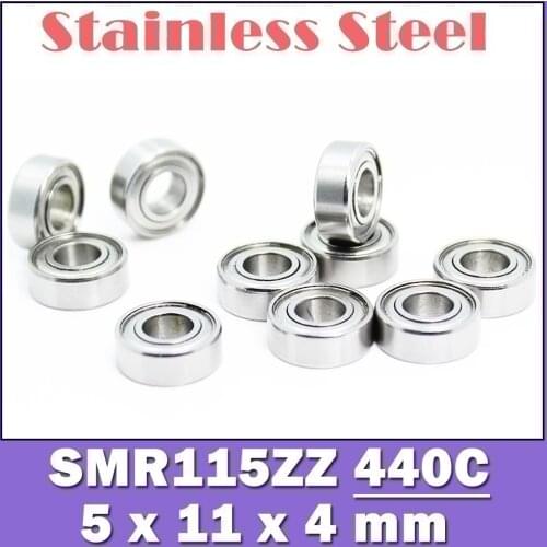 SMR115ZZ Bearing 5*11*4 mm ( 10PCS ) ABEC-1 Stainless Steel Ball Bearings Shielded SMR115Z SMR115 Z ZZ