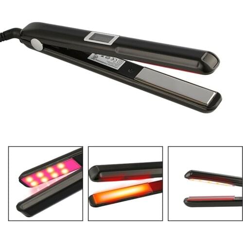 Professional Ultrasonic Infrared Hair Care Iron Recovers Damaged Tool LCD Display Hair Treatment Styler Cold Iron Straightener