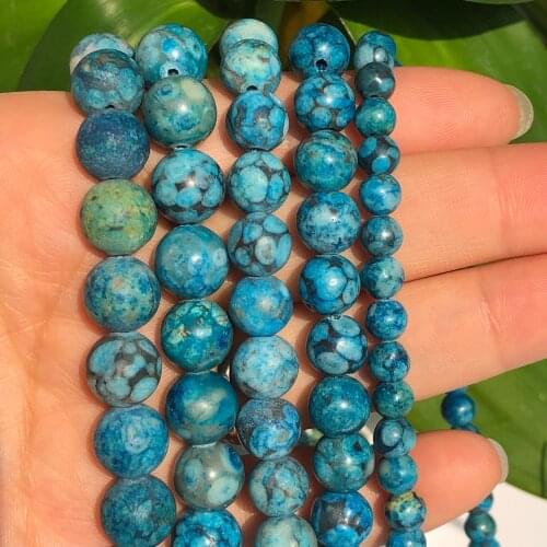 Blue Maifanite Stone Turquoises Beads Loose Spacer Beads For Jewelry Making 6/8/10mm 15''Inches DIY Charm Bracelet&Necklace