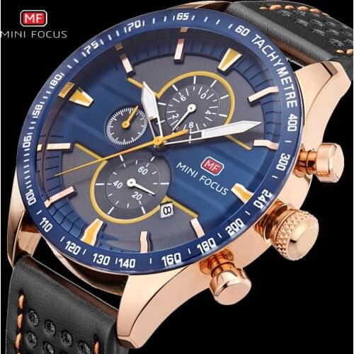 Sport Mens Watches Quartz 2020 Top Brand Luxury Waterproof Wrist Watch for Man Military Chronograph 3 Dials 6 Hands MINI FOCUS