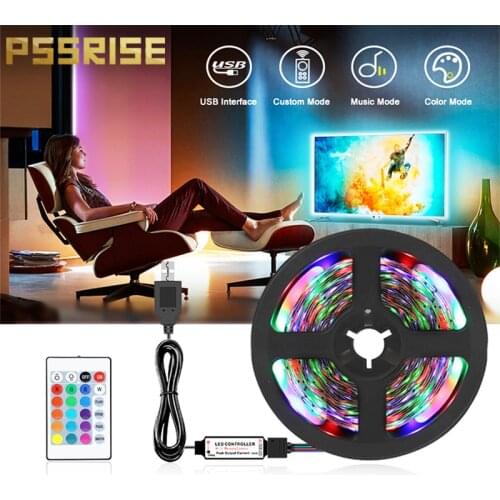 LED Strip Light USB 2835SMD DC5V Flexible LED Lamp Tape Ribbon RGB 1M 2M 3M 4M 5M TV Desktop Screen BackLight Diode Tape