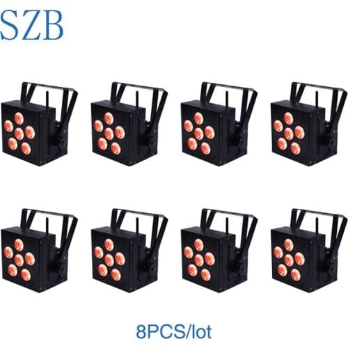 SZB 6X15W 5in1 RGBWA Wireless DMX Battery Powered Par Light 8 pcs/lot/SZB-WBPL0615