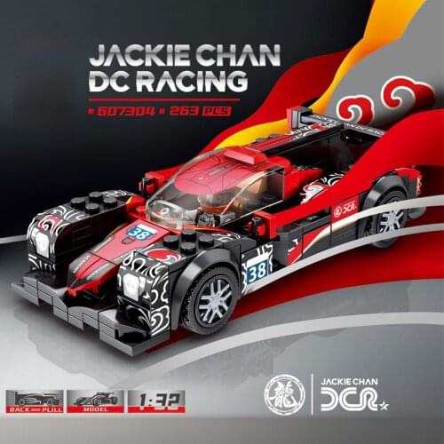 Technical No.38 Speed champion car China jackie chan DC racing team building block pull back vehicle racer figures bricks toys