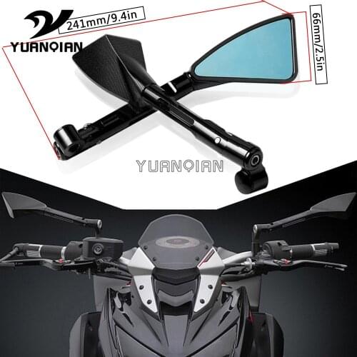 Universal Motorcycle Mirror Folding Blue Glass Rear View Side Mirror For Kawasaki Z750 HONDA Hornet 600 Fury X-ADV Integra 700