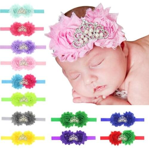 Top Grade Girls Glittering Pear Tiara Hairband Child Sunflower Crown Rhinestone Hair Band Baby Elastic Headband Hair Accessories