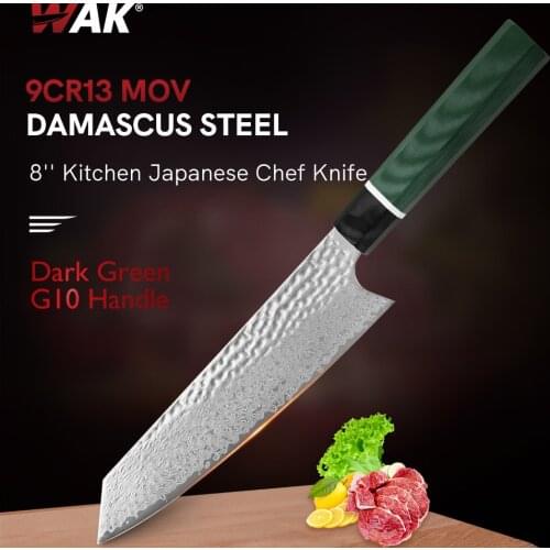 WAK Japanese Chef Knives Set Forged Chef Damascus Knife Super Sharp Handmade 67 Layers Slicing Knives Kitchen Meat Cutting Tool