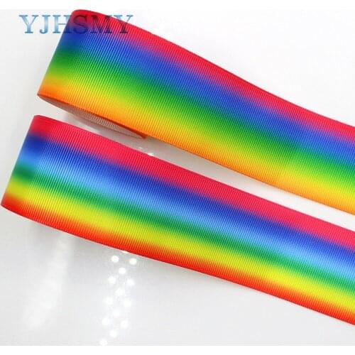 YJHSMY,G-18613-461,38 mm 5 Yards Colorful Printed grosgrain ribbon,clothing accessories Webbing, DIY handmade materials