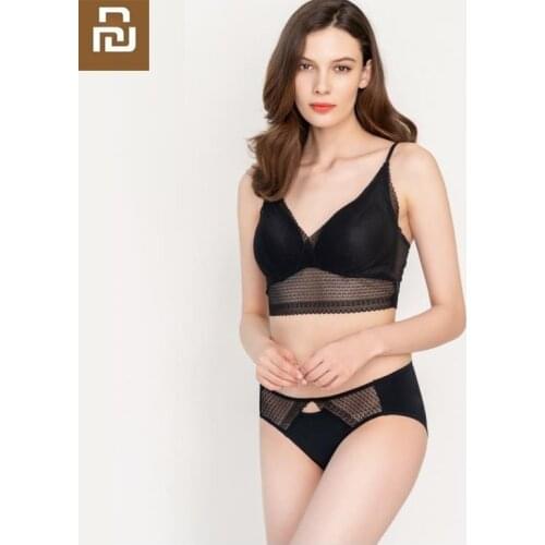 Youpin Instant me No rims Thin cup lace Bra underwear Suit Girls Comfortable Sexy female Bra Underwear Set For Women Push Up Bra