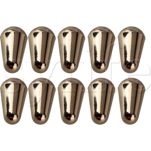 10Pcs 5 Way Tip Switch Knob Cap Replacement for Electric Guitar Gold