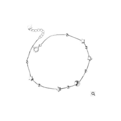 Silver Anklets for Women 2016 New Arrival Fashion Lucky Star Design 925 Sterling Silver Anklets Jewelry Gift Wholesale