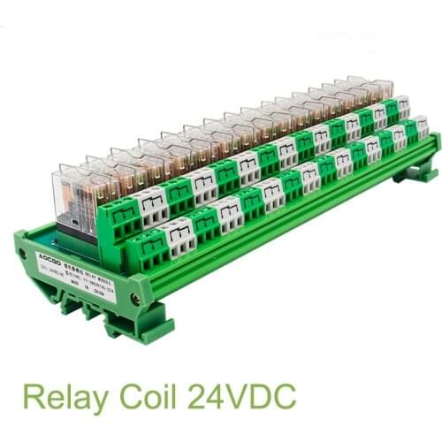 16 Channel OMRON DPDT G2R-2 DIN Rail Mount Interface Relay Module