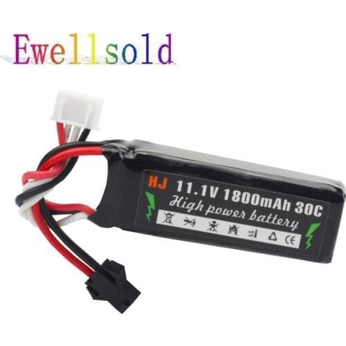 Ewellsold 11.1v 1800mAh Li-polymer battery for Electric toys water gun 2pcs
