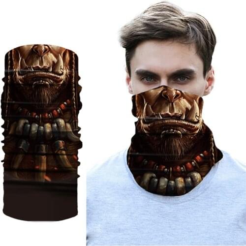 3D Seamless Bandana Headband Mask Mascarilla Joker Neck Gaiter Women Skull Face Shield Buffs Outdoors Biker Masque Neck Warmer