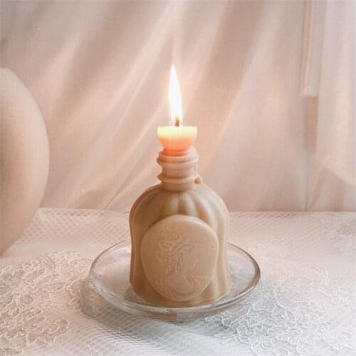 3D Perfume Bottle Shape Candle Mold Party Decor Candles Silica Aromatherapy Fragrant Mould Wax Making Tool0521