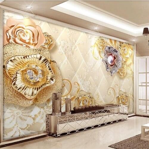 Custom 3d wallpaper fashion exquisite jewelry flowers living room TV background wall bedroom hotel фотообои papel de parede обои