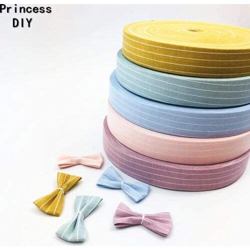 5Meter/Lot 10 25 40mm Spring Summer Soft Cotton Riband Grosgrain Stripe Ribbon Fabric Layering DIY HairBow Collar Craft Material