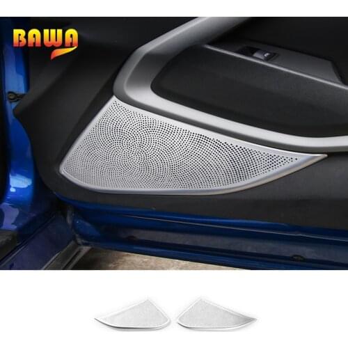 BAWA Aluminum Car Door Audio Speaker Net Decoration Cover Trim Stickers For Chevrolet Camaro 2017 Up Car Styling