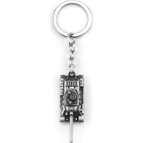 Dongsheng 3 Colors 3D Game World of Tanks series keyring High Quality alloy Tanks Model keychain Pendant Gifts For Fans Car Key